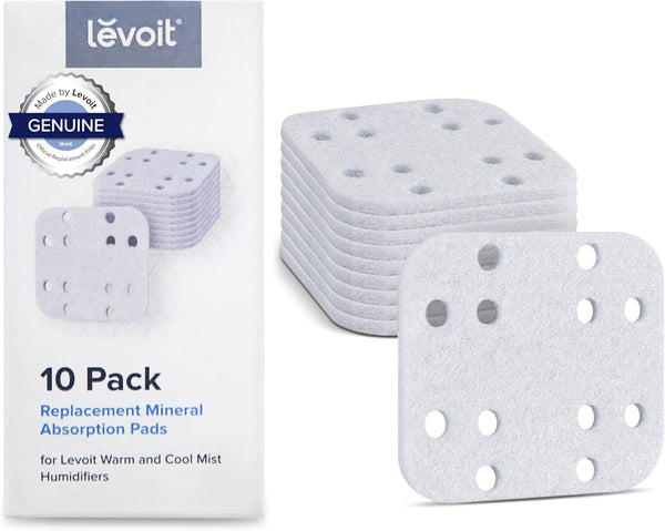 LEVOIT Humidifier Replacement Filters 10-Pack, 18x24 White Mineral Absorption Pad for LV600S, LV600HH, OasisMist450S