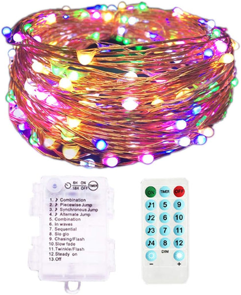 Amants01 Sound Activated LED Music String Lights,32.8ft 100LEDs 12 Modes Waterproof Copper Wire