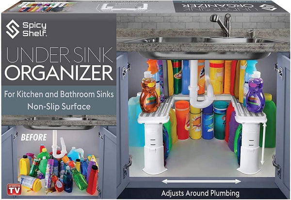 Expandable Under Sink Organizer and Storage I Bathroom Under the Sink Organizer