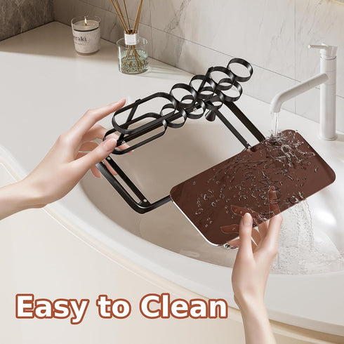 Countertop 5 YOOLENS Electric Toothbrush Holder for Bathroom Metal Slots Toothpaste Razor Mouthwash Organizer, Black