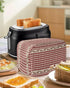 Toaster Dust Cover with Pockets, Country Star Berry Red Buffalo Plaid, Soft Washable 2 Slice Cover