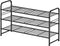 3 Tier Shoe Rack, 32.5" Wide Shoe Organizer Sturdy Metal for Entryway,