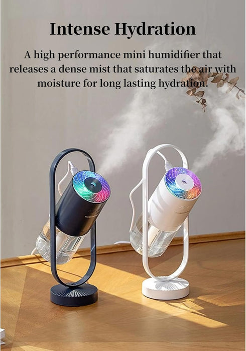 Portable Mini Humidifier, 360° Rotating Cool Mist Air Humidifier with Automatic Shutdown for Home and Travel