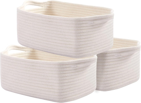OIAHOMY Cotton Rope Storage Baskets | Decorative Storage Basket for Closet Storage,