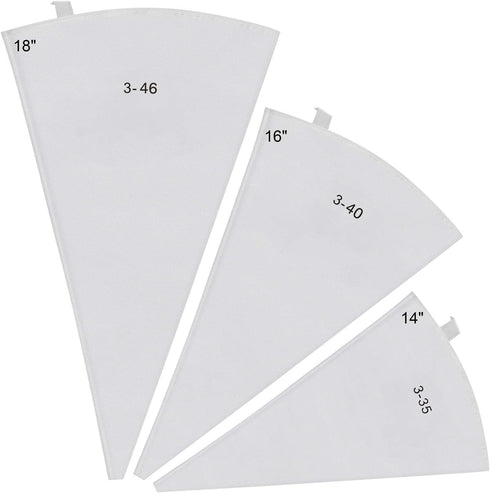 LoveBB 3 Pack Reusable Pastry Piping Bags, 14, 16, 18 Inch Canvas Cake Decorating Bags