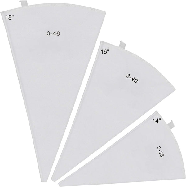 LoveBB 3 Pack Reusable Pastry Piping Bags, 14, 16, 18 Inch Canvas Cake Decorating Bags
