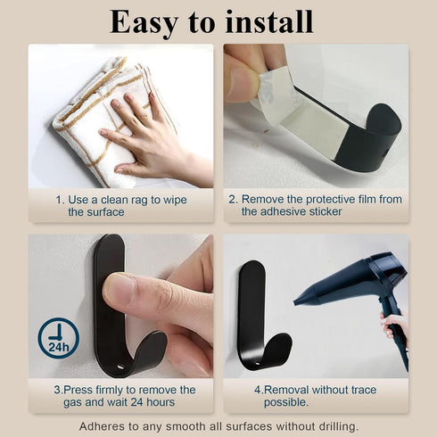 20 PCS Adhesive Towel Hooks, Stainless Steel Self Adhesive Wall Hooks, Heavy Duty Waterproof Rustproof for Bathroom,
