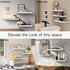 Set 3, 22lb BAYKA White Floating Shelves for Wall of Rustic Wood Wall Shelves with Metal Brackets for Bathroom