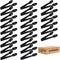 24 Pieces Black Plastic Salad Tongs, 9 Inch Heavy Duty Scalloped Kitchen Serving Utensils Set for BBQ and Buffets