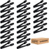 24 Pieces Black Plastic Salad Tongs, 9 Inch Heavy Duty Scalloped Kitchen Serving Utensils Set for BBQ and Buffets