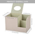 PU Leather Square Tissue Box Cover, MultiFunctional Holder for Tissue and Remote Control, Decorative Desk Organizer for