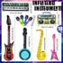 Naturahand 10 Set Pieces Inflatable Instruments Party Props Photo Booth Props Inflatable Guitar Saxophone Bass Lute
