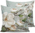 Waterproof Pillow Covers Set of 2 for Couch, Farmhouse White Magnolia Flower Decorative Cushion Cases 18x18In, Indoor
