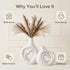 Set 2, 8.5in White Heart Shaped Hollow Ceramic Vase of Modern Nordic Boho Style Vases Home Decor for Table Centerpiece