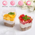 50 Pack 5 oz TOFLEN Heart Shaped Dessert Cups with Lids and Spoons, Mini Plastic Shooter Cups for Parfait, Pudding