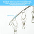 Clothes Hanger with 10 Clips, Stainless Steel Laundry Drying Rack 6 Pack, Windproof Clip and Drip Hanger for Socks,