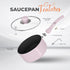 Utopia Kitchen 2 Quart Nonstick Saucepan with Detachable Handle & Glass Lid, Induction Compatible, Purple - Black