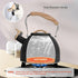 Vegoran Tea Kettle, 100 OZ / 3 Liter Whistling Kettle, Food Grade Stainless Steel with Wood Pattern Folding Handle