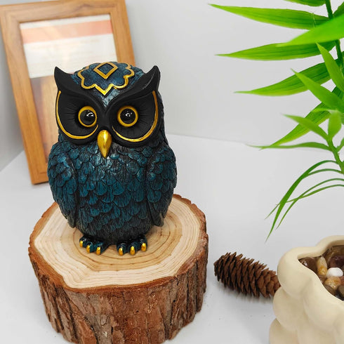 Charming Owl Resin Figurine - Perfect Home Decor for Bookshelves and Living Rooms