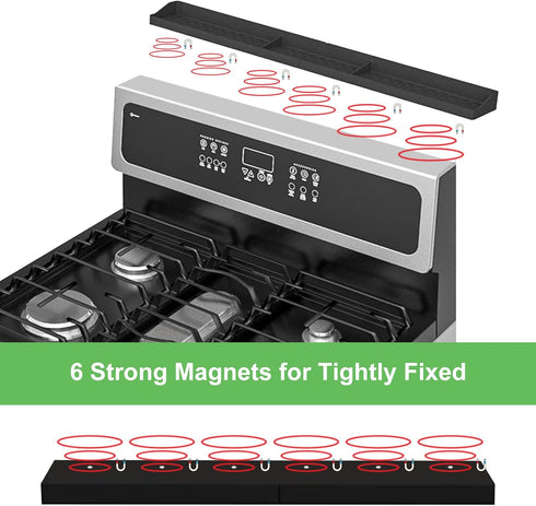 Weiwavivi 30 Inch Silicone Stove Top Shelf Magnetic for Kitchen, Strong Magnetic Heat Resistant Spice Rack Organizer