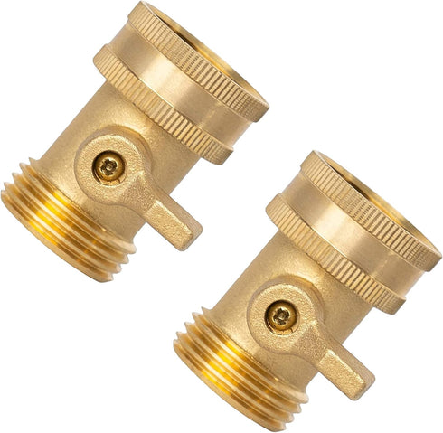 Xiny Tool Brass Garden Hose Shut Off Valve | Heavy Duty 3/4 Inch Solid Brass with 4 Extra Rubber Washers