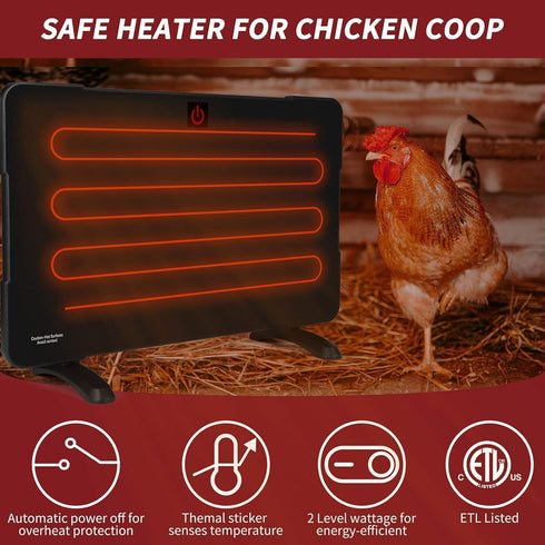 100W/200W 2-Way (PH200) Chicken Coop Heater, High-Power Brooder Heater for Chicks, Mounting Chick Heating Plate