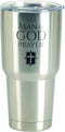 Dicksons Man of God Prayer Silver Tone 30 Ounce Stainless Steel Travel Tumbler Mug