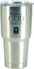 Dicksons Man of God Prayer Silver Tone 30 Ounce Stainless Steel Travel Tumbler Mug