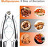 8Pcs Nut Crackers, Multi-Purpose Stainless Steel Seafood Pecan Cracker, Non-slip Handle Walnut Cracking Tools (Black)