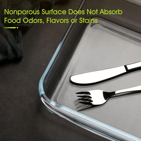 NUTRIUPS 1.7QT Square Glass Baking Dish | 8.2x8.2In Square Baking Pan for Oven