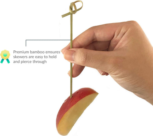 JapanBargain 50pcs Bamboo Skewers, Fruit Appetizer Kabob, Twisted End, Natural