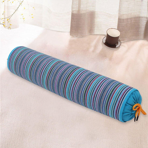 Levoberg Round Buckwheat Hull Pillow, Neck Roll Pillow with Removable Cotton Cover for Sleeping