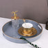13 Zosenley Decorative Tray, Round Plastic Tray with Handles, Modern Vanity Tray and Serving Tray for Ottoman, Coffee