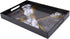Marble Black Decorative Tray for Coffee Table, Ottoman, Rectangular Plastic Serving Platter