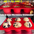 Jumbo Muffin Pan Silicone, European LFGB Cupcake Pan 6 Cups, Non-Stick Deep Baking Pan, Set of 2 Red