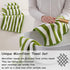 18 Set Loop-6 Towels,6 Towels,6 Set Pcs Green Stripe Bath Towel with Hanging Bath Hand Washcloths Soft Family Towels