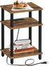 3-Tier TB01BB042 TUTOTAK End Table with Charging Station, Side Table with USB Ports and Outlets, Nightstand, Storage