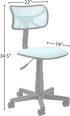 Urban Lifestyle Swivel Mesh Desk Chair, Blue, 20.86D x 22W x 33.46H in