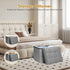 300 lbs, 17x13x13IN BelugaHelper Storage Ottoman Foot Rest, Folding Linen Foot Stool with Thicker Foam Padded Seat.