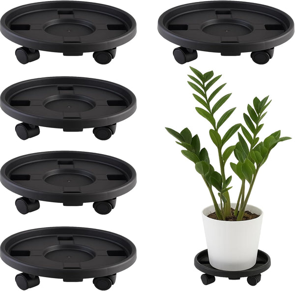 Tulpeed Rolling Plant Stand with Wheels 5 Pack 13 Inch Plant Caddy with
