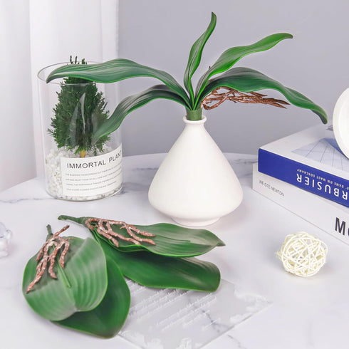 Miracliy Phalaenopsis Orchid Leaves - Fake Leaves Real Latex Touch Plants for Arrangement