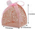KPOSIYA Pack of 100 Laser Cut Rose Candy Boxes, Favor Boxes 2.5"x 2.5"x 3.1" for Bridal Shower, Anniversary, Birthday