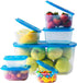 Premium Attached Food Storage Containers - Space Saving Organization with Permanently Attached Plastic Lid, 7 Pack