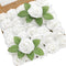 DerBlue 60pcs Artificial Roses Flowers - Real Looking Fake Roses with Stem & 10pcs Green Leaves for DIY Decorations