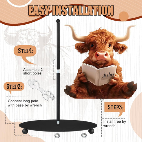MorningRo Countertop 3D Highland Cow Paper Towel Holder Kitchen Decor and Accessories Black Metal Farmhouse Large