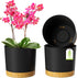 ZMTECH Set of 3 8'' Self Watering Plant Pots, Plastic Planters with Drainage Hole and Saucer for Indoor Outdoor Use