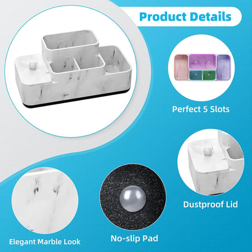 Counter Countertop VITVITI Bathroom Organizer, Toothbrush Holder for Bathroom, Resin Bathroom Organizer Storage