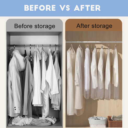 DERIQ 20pcs 60 Inch Plastic Garment Bag, Clear Dry Cleaner Bags for Clothes Cover, Laundry Bags for Storage