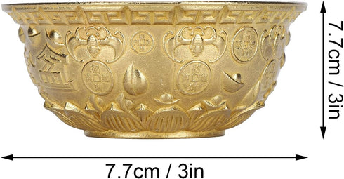 Brass Treasure Bowl Feng Shui Ornaments Wealth Good Lucky Porsperity Bowl Craft Collectible Figurines Home Office Decorations Gift for Friends by Ladieshow