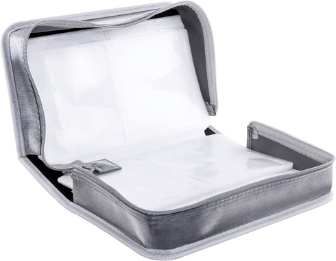 CD/DVD Case Holder, 128 Capacity Media Wallet, Storage Organizer for CD VCD Booklet (Silver)